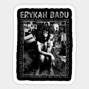 WHITE ART - ERYKAH BADU SOUL Sticker